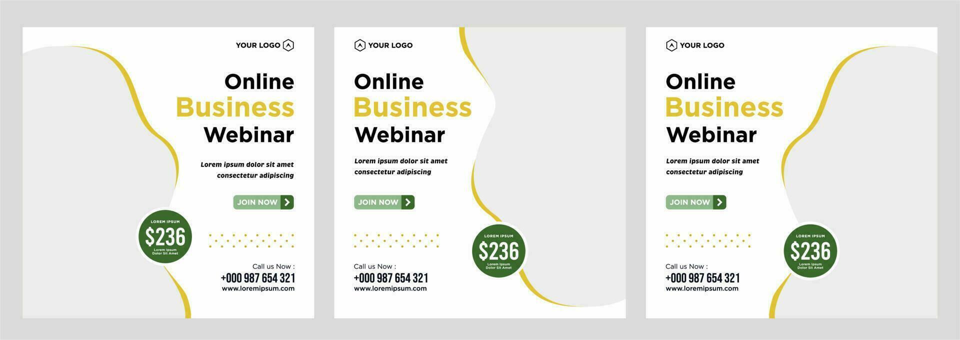 Digital marketing live webinar and corporate social media post or template banner vector