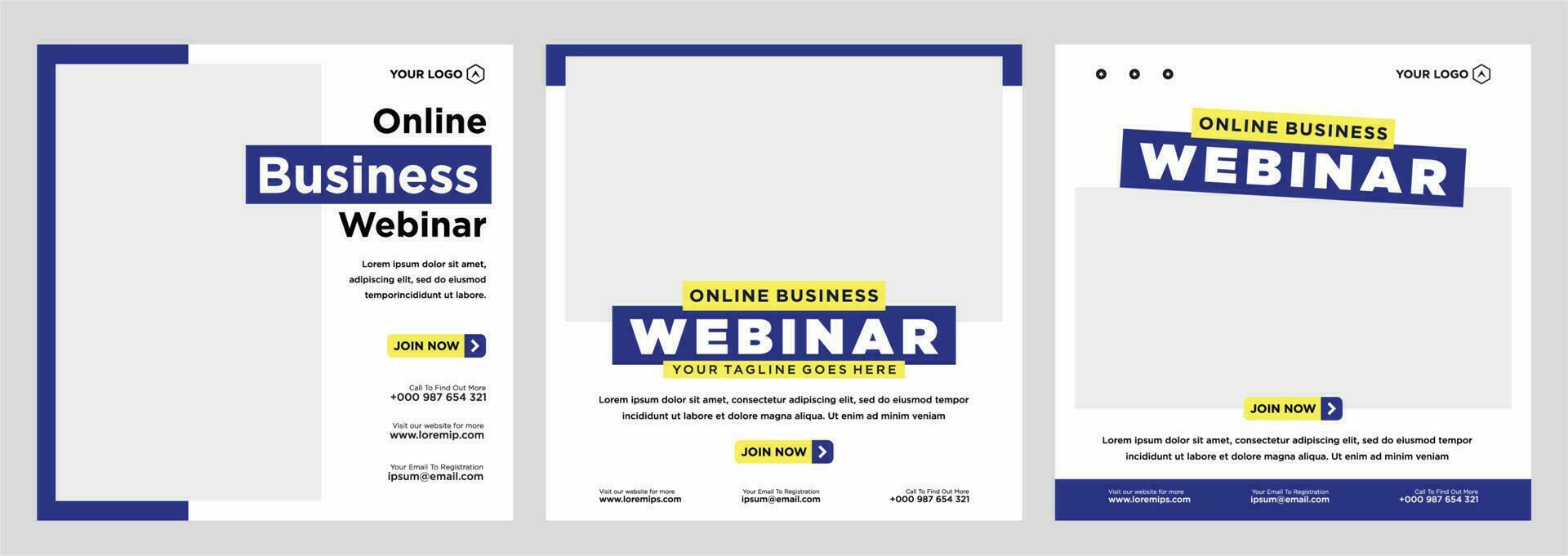 Digital marketing live webinar and corporate social media post or template banner vector