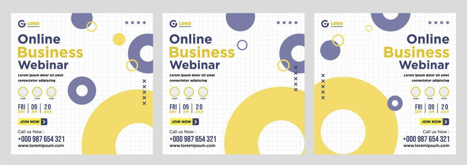 Digital marketing live webinar and corporate social media post or template banner vector