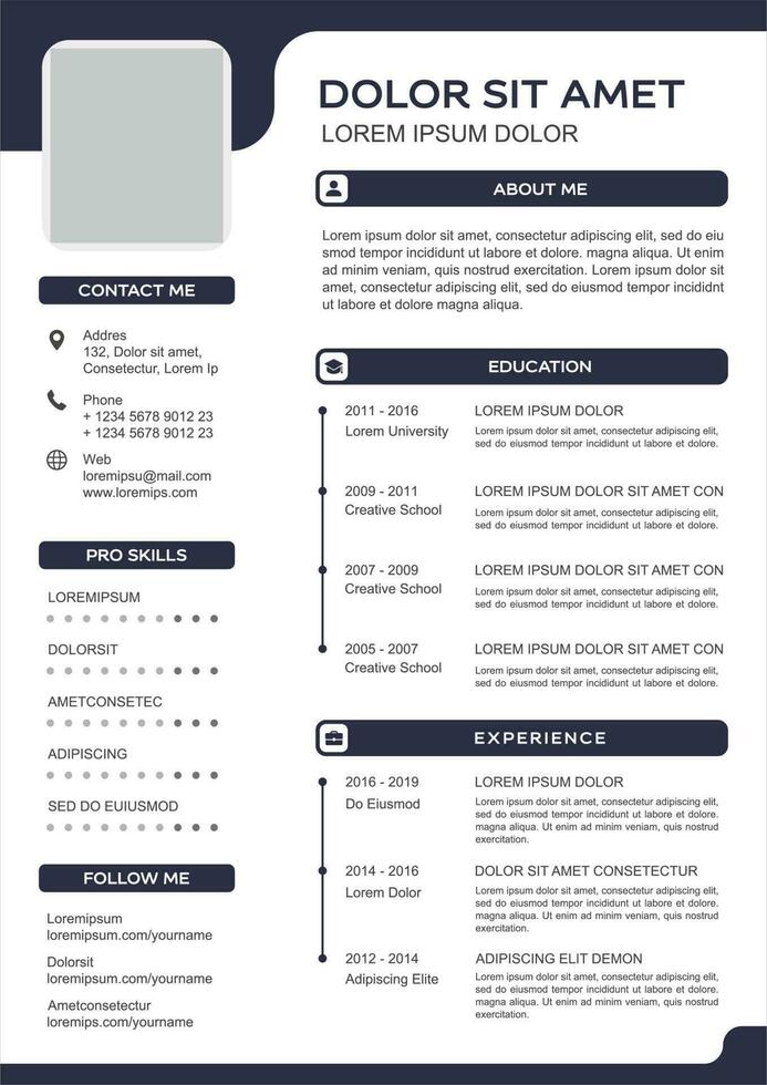 professional curriculum vitae template vector