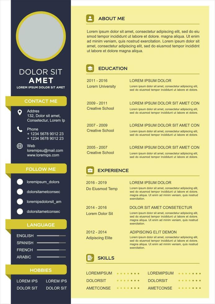 professional curriculum vitae template vector