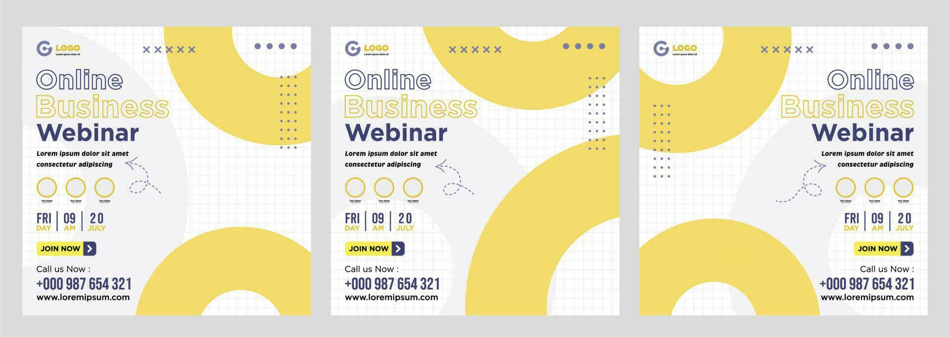 Digital marketing live webinar and corporate social media post or template banner vector