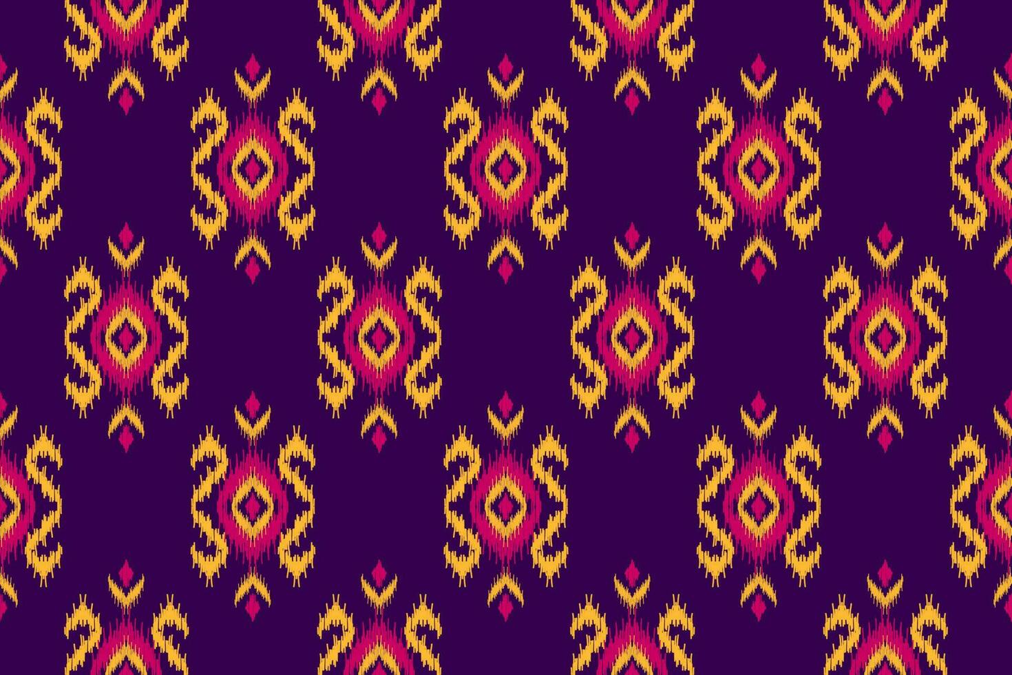 patrón étnico ikat sin costuras en tribal. estampado de adornos étnicos geométricos aztecas. estilo de patrón ikat. vector