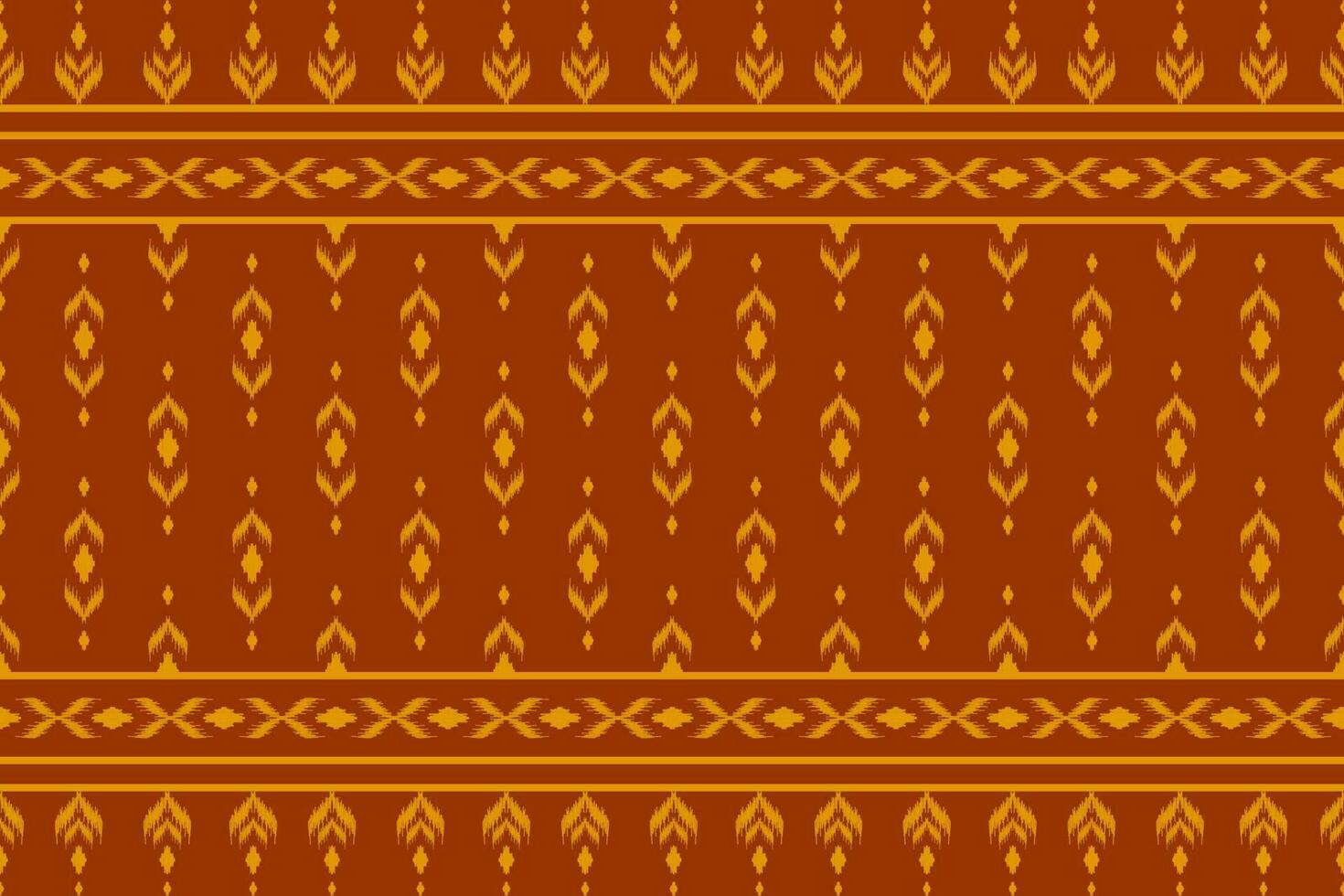 Orange carpet tribal pattern art. Ethnic ikat seamless pattern traditional. American, Mexican style. vector