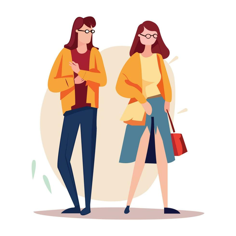 Female Characters Borrow Money at Husband or Friend Illustration vector