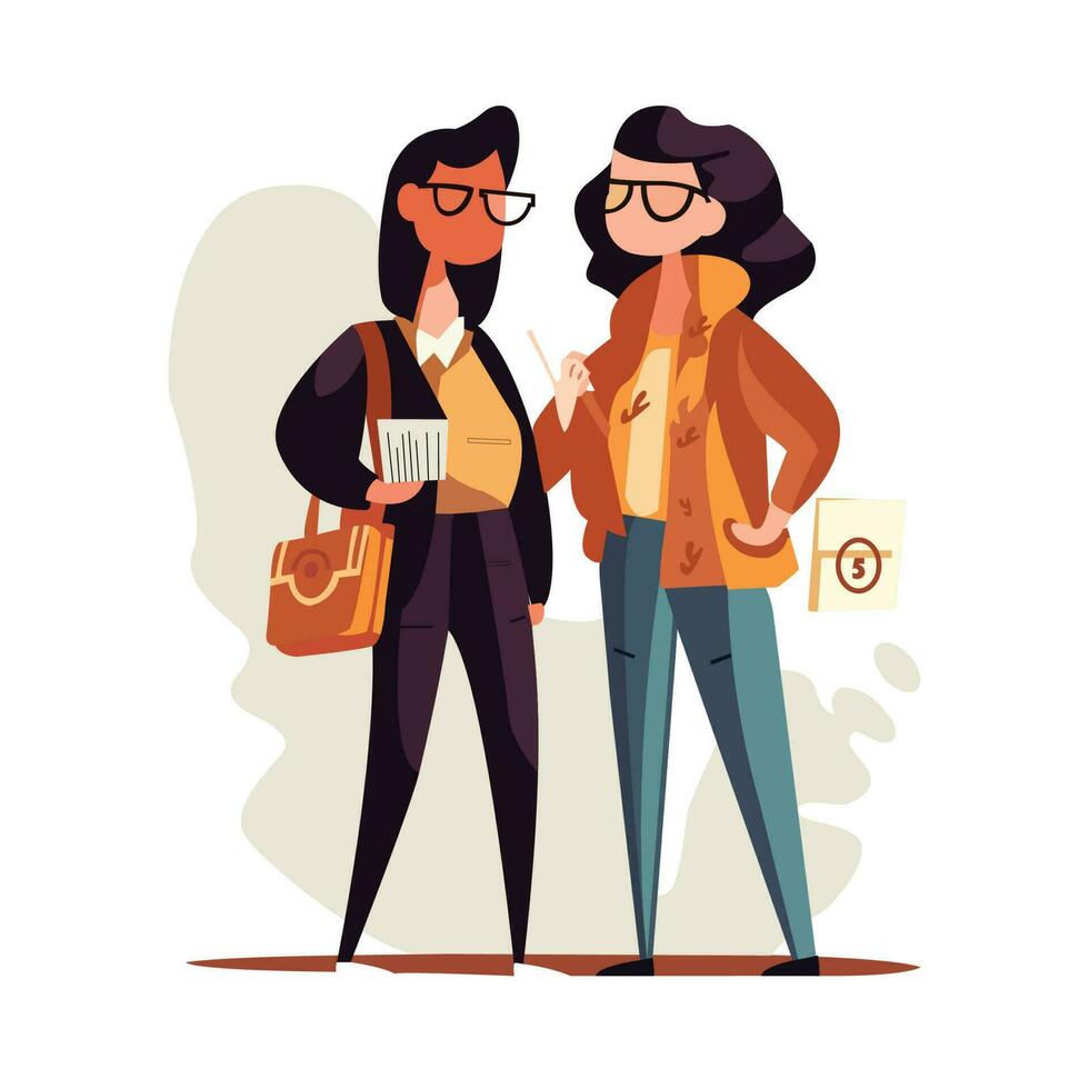 Female Characters Borrow Money at Husband or Friend Illustration vector