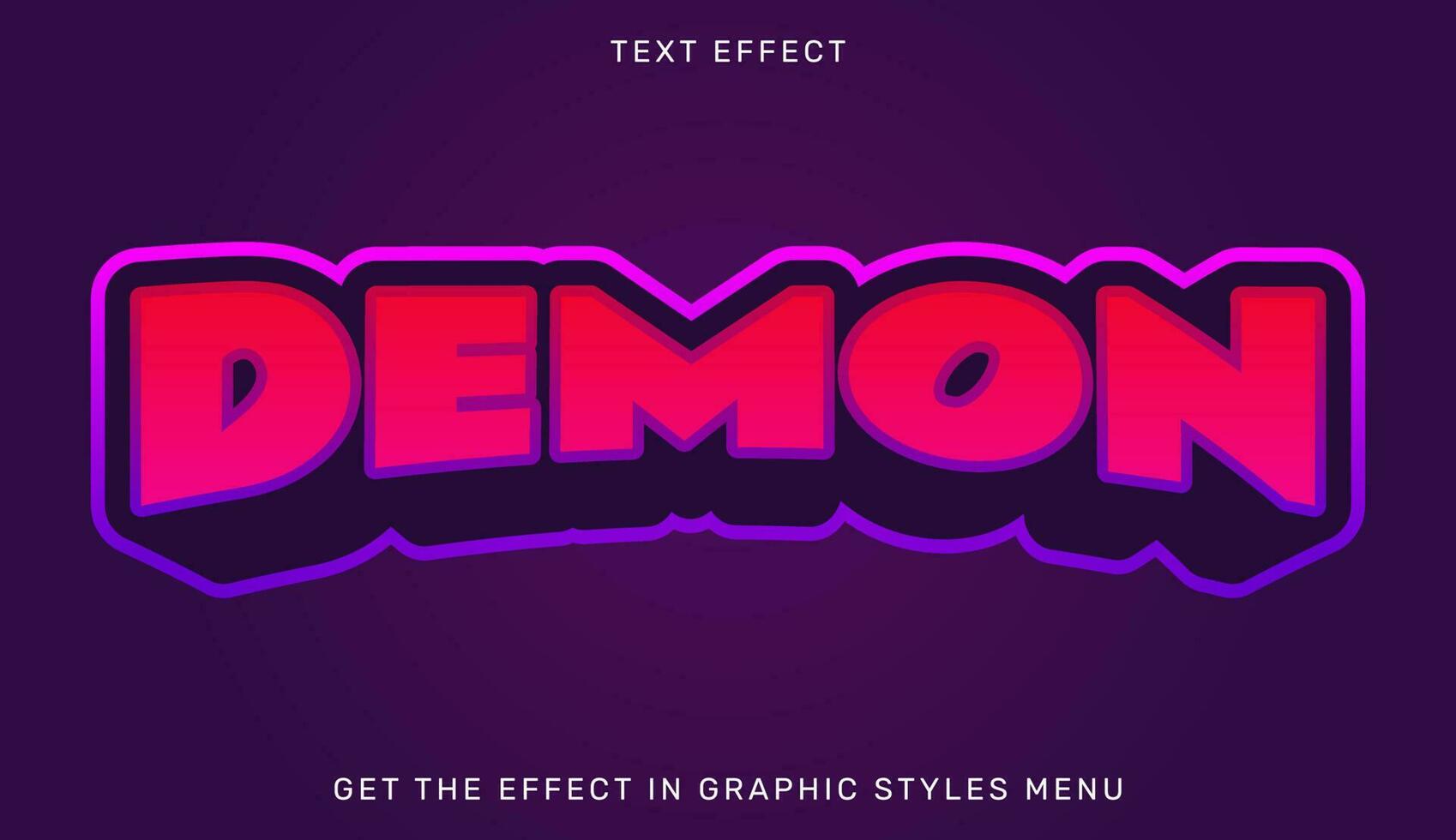 Demon editable text effect in 3d style vector
