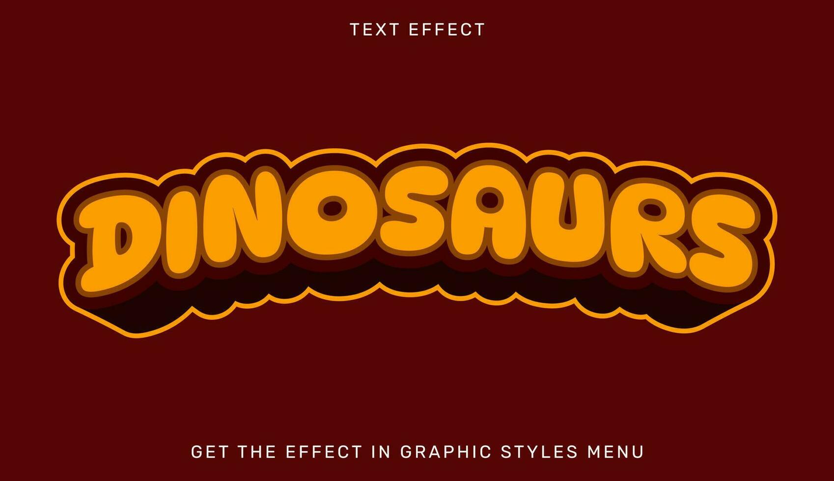 Dinosaurs editable text effect in 3d style vector