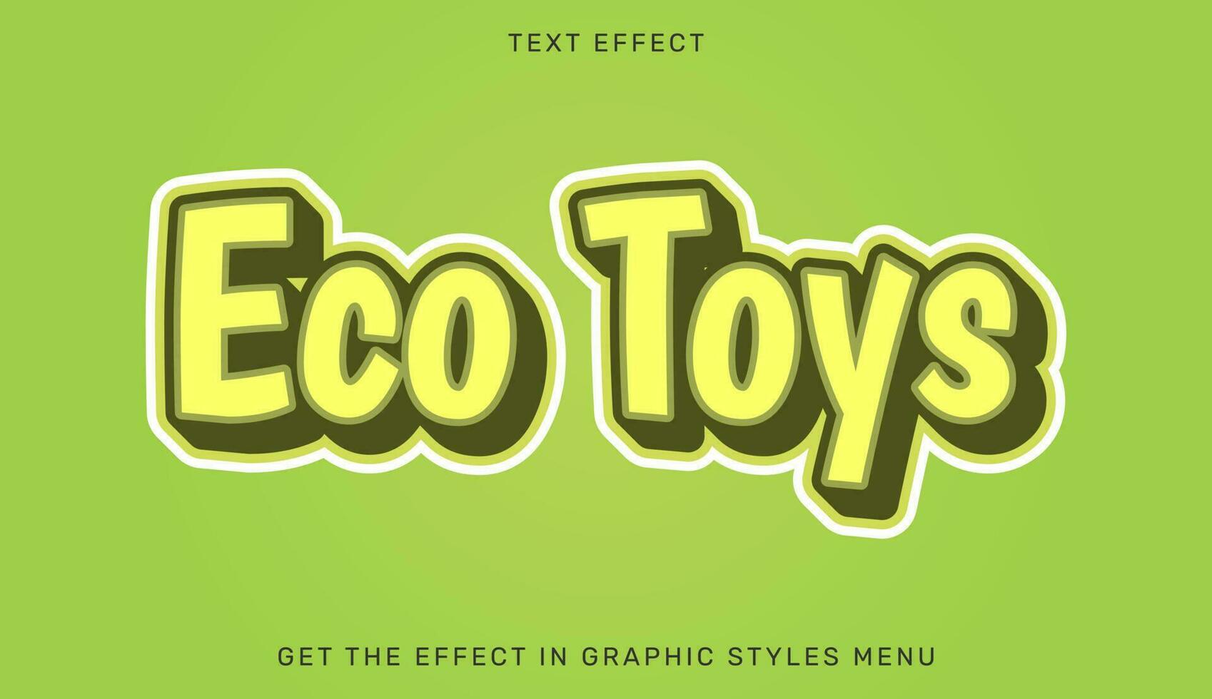 Eco toys text effect template in 3d style vector