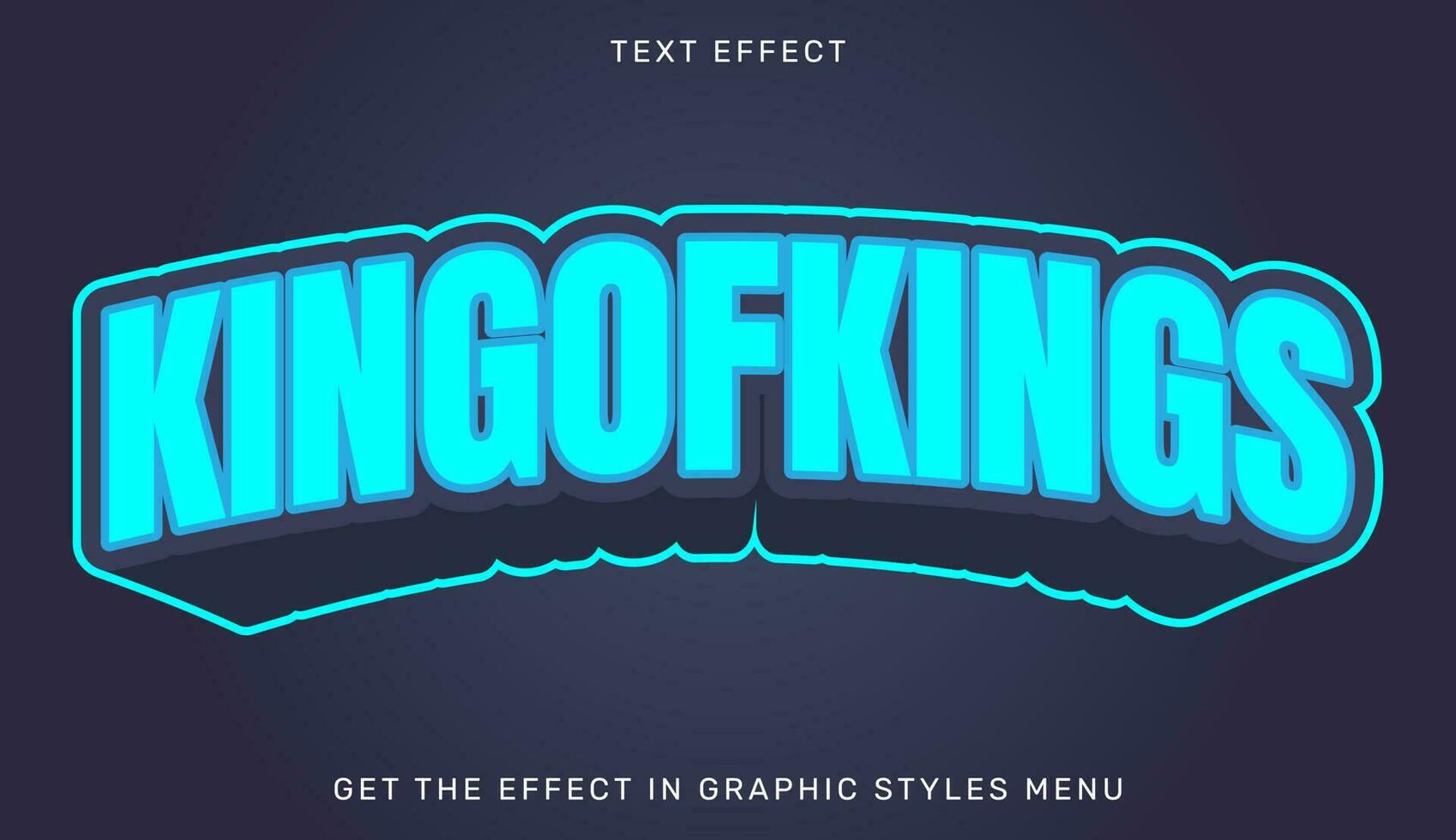 King of kings text effect template in 3d style vector