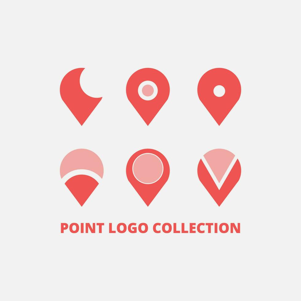Six point pin logo collection set. vector