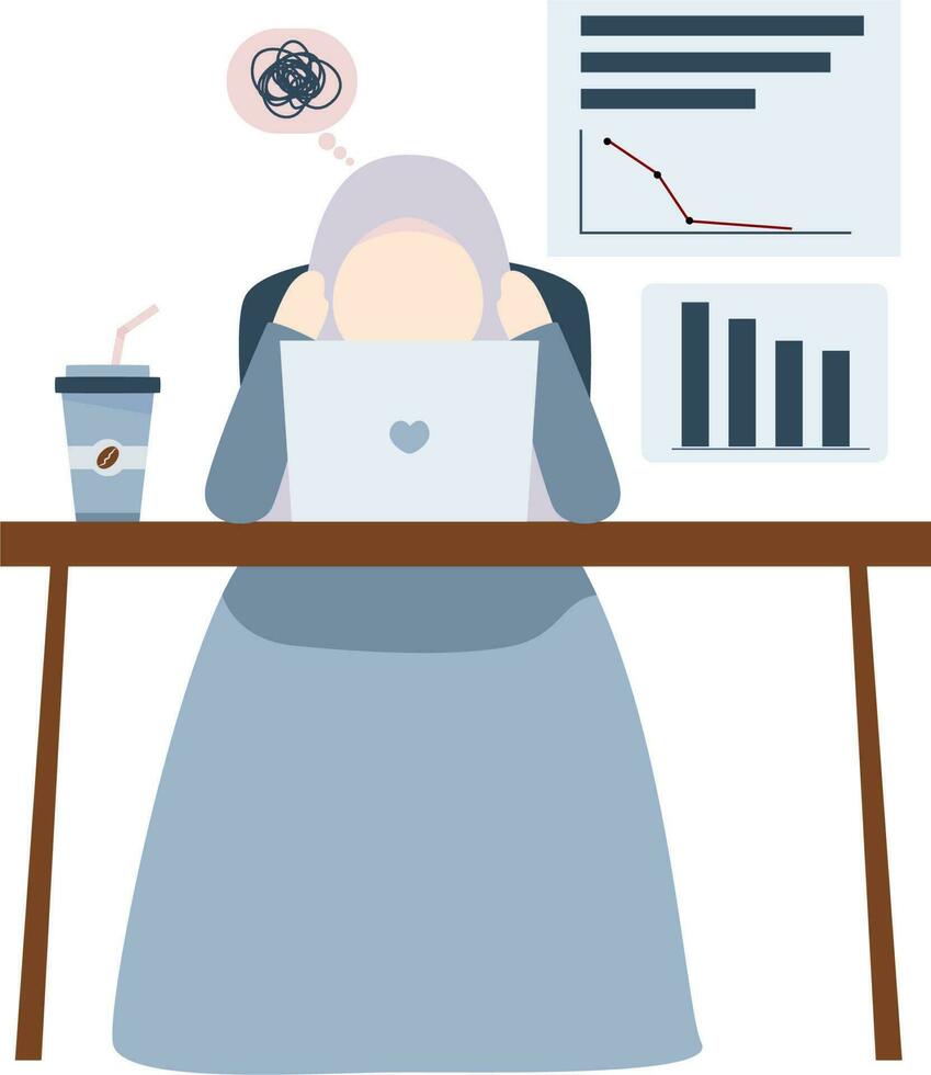 Stressed women at work vector