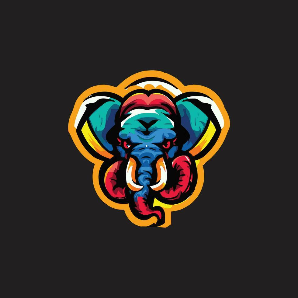 Elephant mascot logo design vector