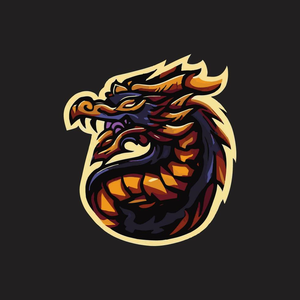Asian dragon esport mascot logo illustration vector