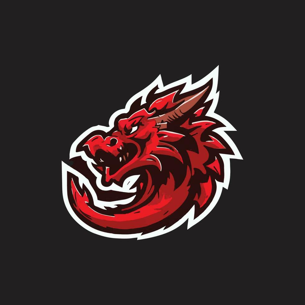 Asian dragon esport mascot logo illustration vector