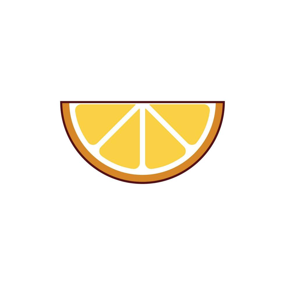 slice orange fruit isolated on white background in flat style vector