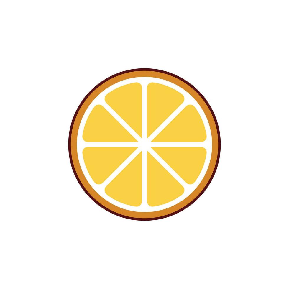 slice orange fruit isolated on white background in flat style vector