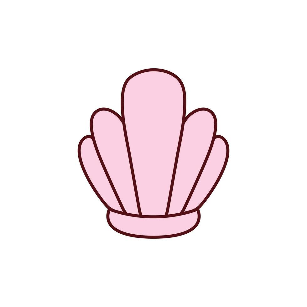 sea shell flat illustration in white background vector