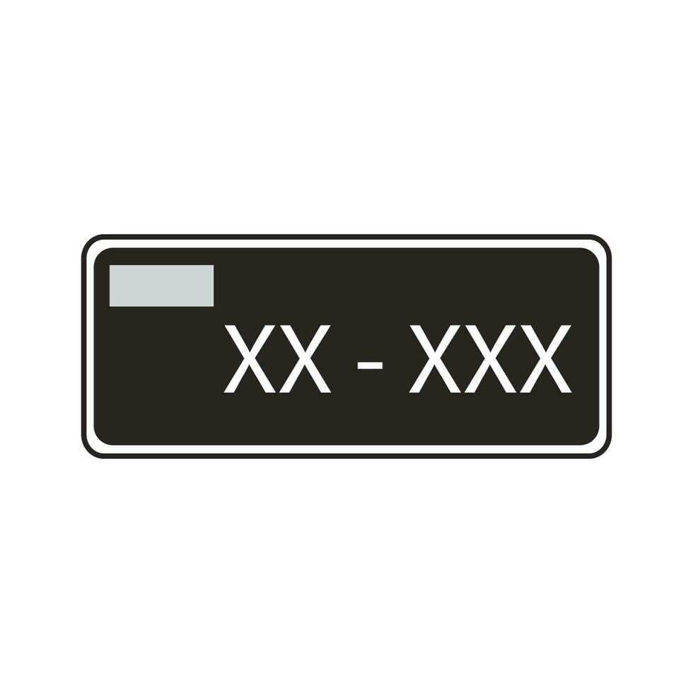 car license plate icon vector