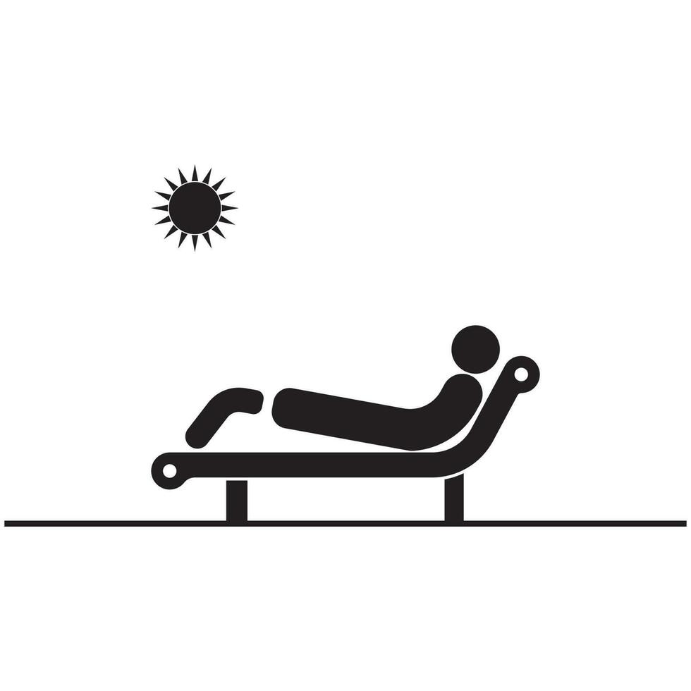 sunbathing icon illustration design vector