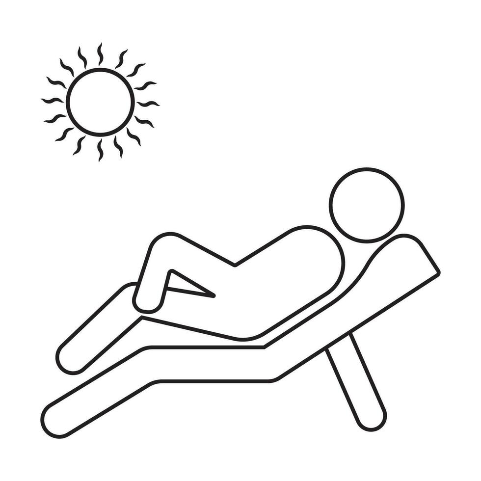 sunbathing icon illustration design vector