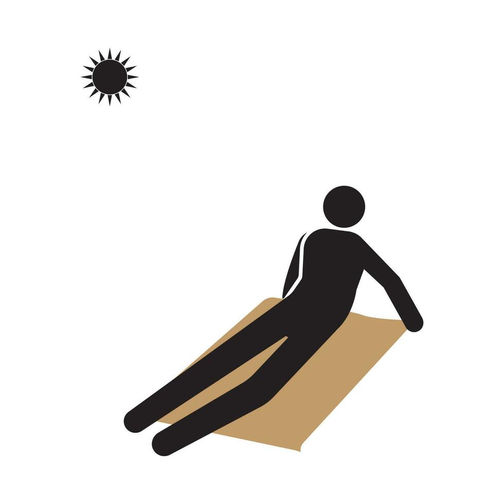 sunbathing icon illustration design vector