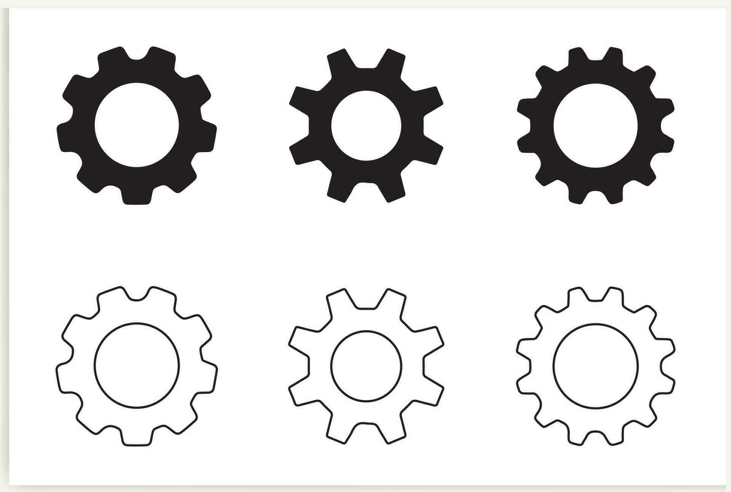 negro ajustes icono. rueda dentada símbolo. engranaje rueda vector lineal icono para utilizar en ninguna objetivo.