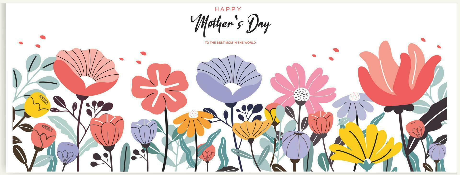 Mother's day banner, poster, greeting card, background design with beautiful blossom flowers. vector illustration.