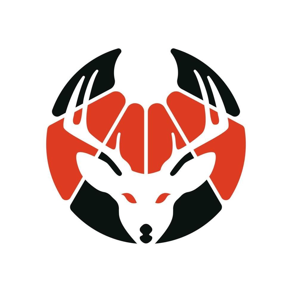 Japanese Deer Logo Illustration Design vector