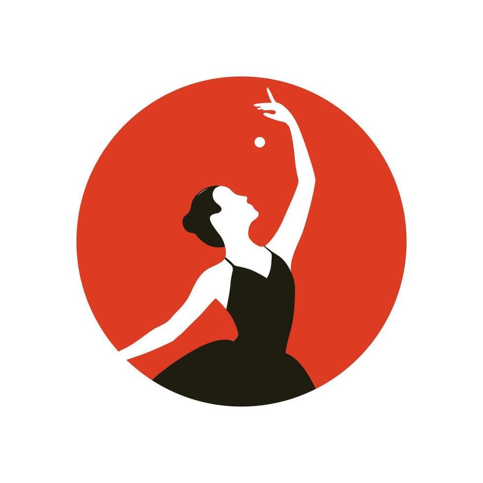 japanese Ballerina Logo Illustration Design vector
