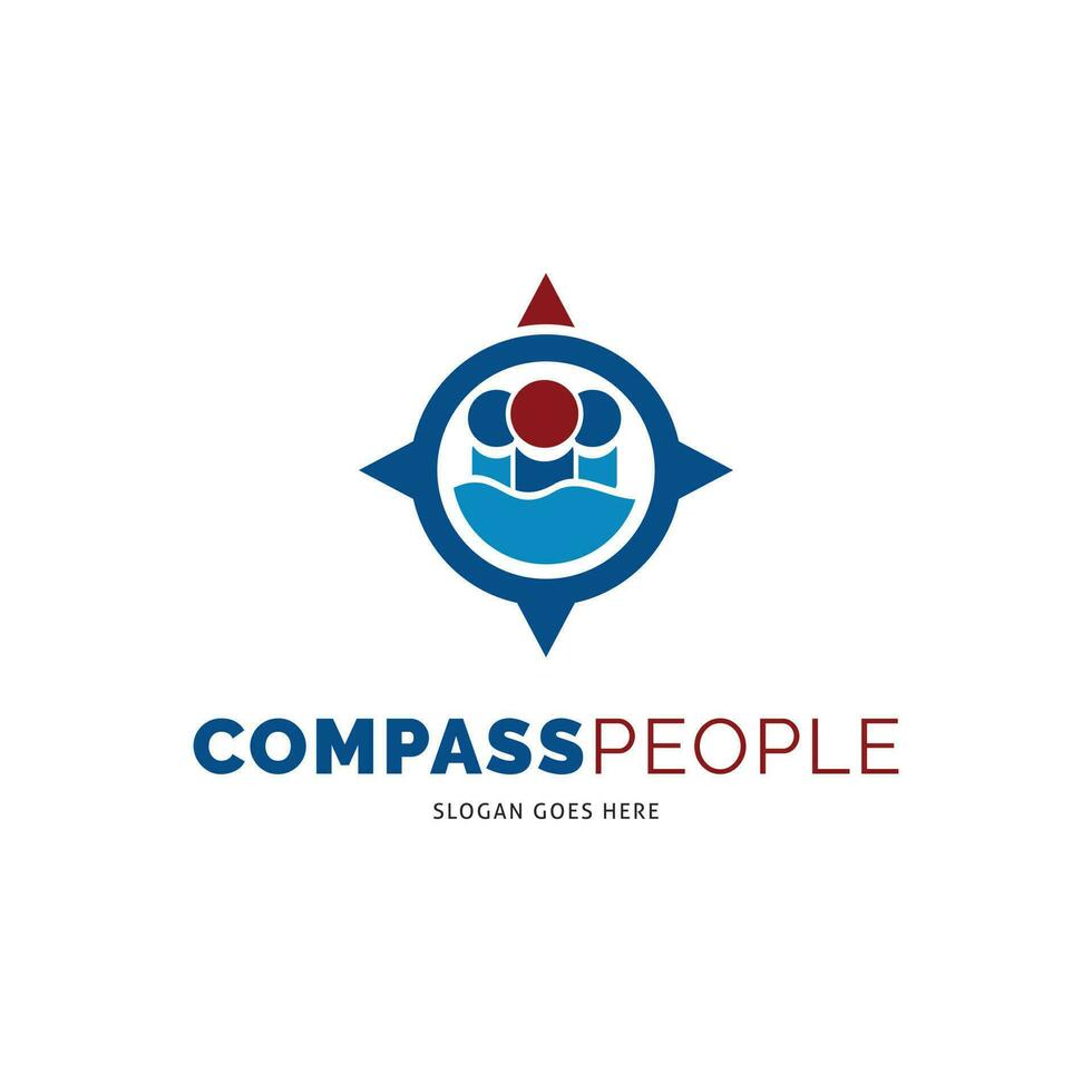 Compass People Icon Vector Logo Template Illustration Design