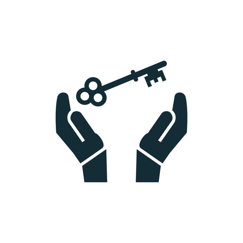 Hand and Key Icon Design Template Elements vector