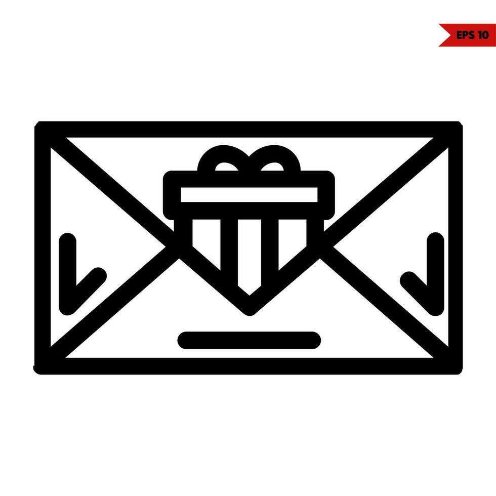 git box in mail line icon vector