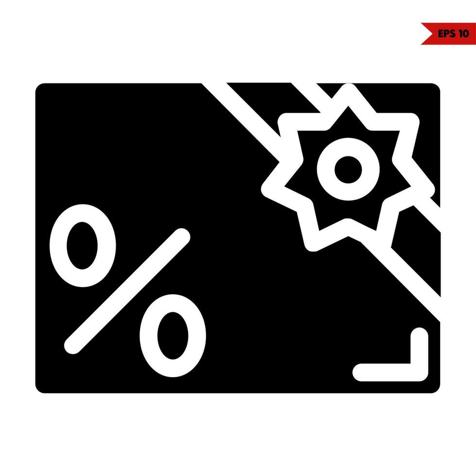 sale in frame with ribbon badge glyph icon vector