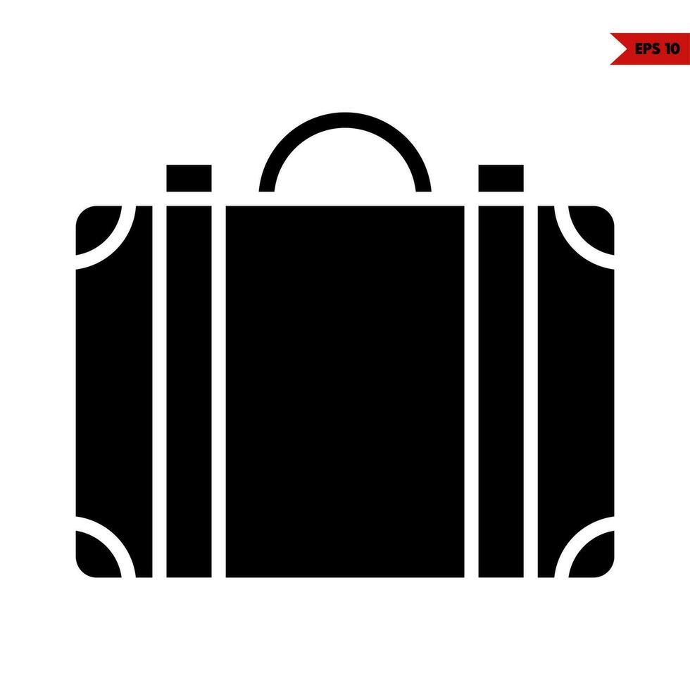 suitcase handbag glyph icon vector