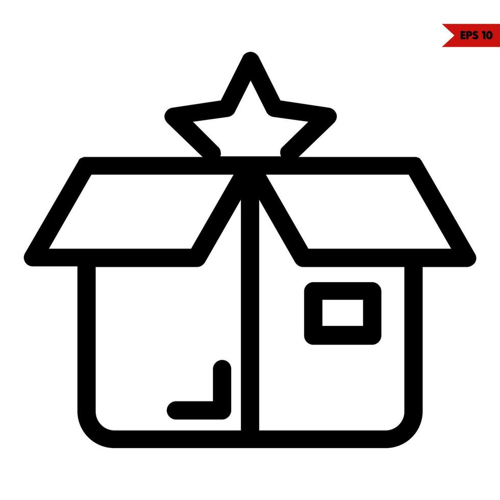 star in box line icon vector