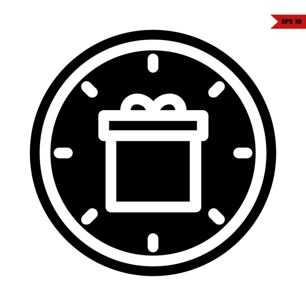 gift box  in button glyph icon vector