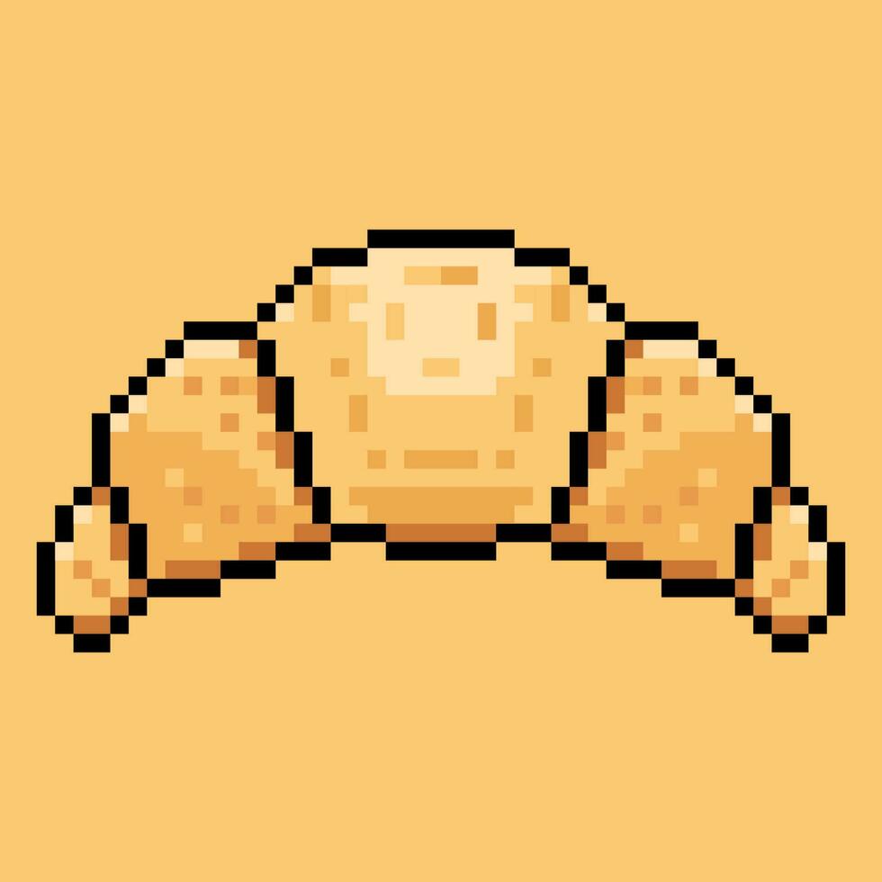 croissant, bread, cake, food, bakery icon Pixel Art Style. Vector Icon Design Pixel Art. Illustration Pixel Art