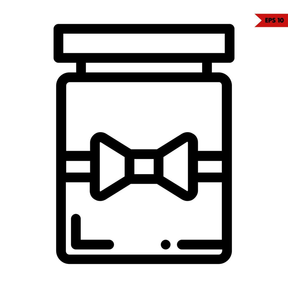 ribbon in jar glass line icon vector