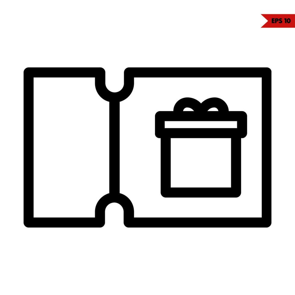 gift box in coupon  line icon vector