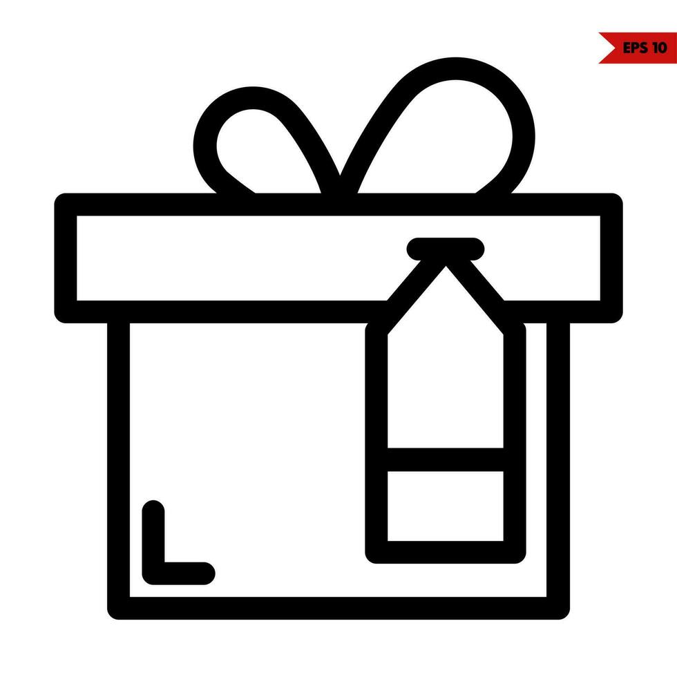 label in gift box line icon vector