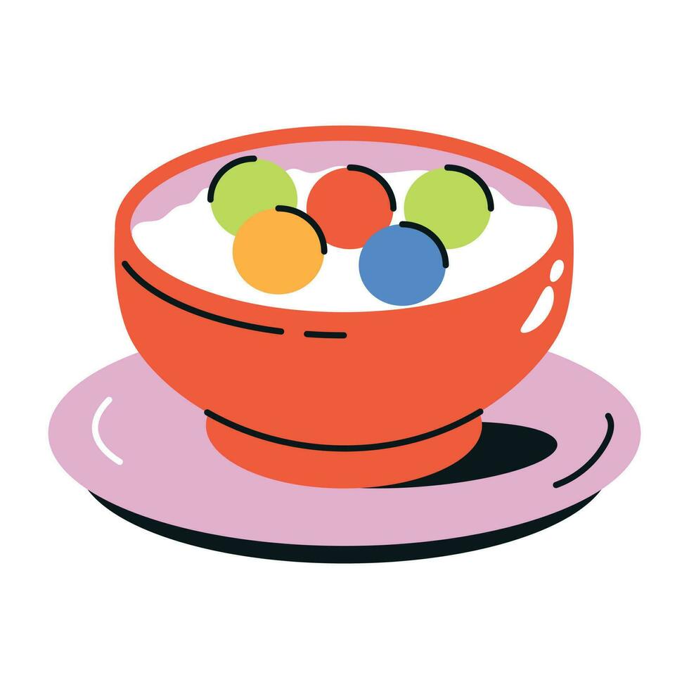 Check a flat icon of egg soup vector