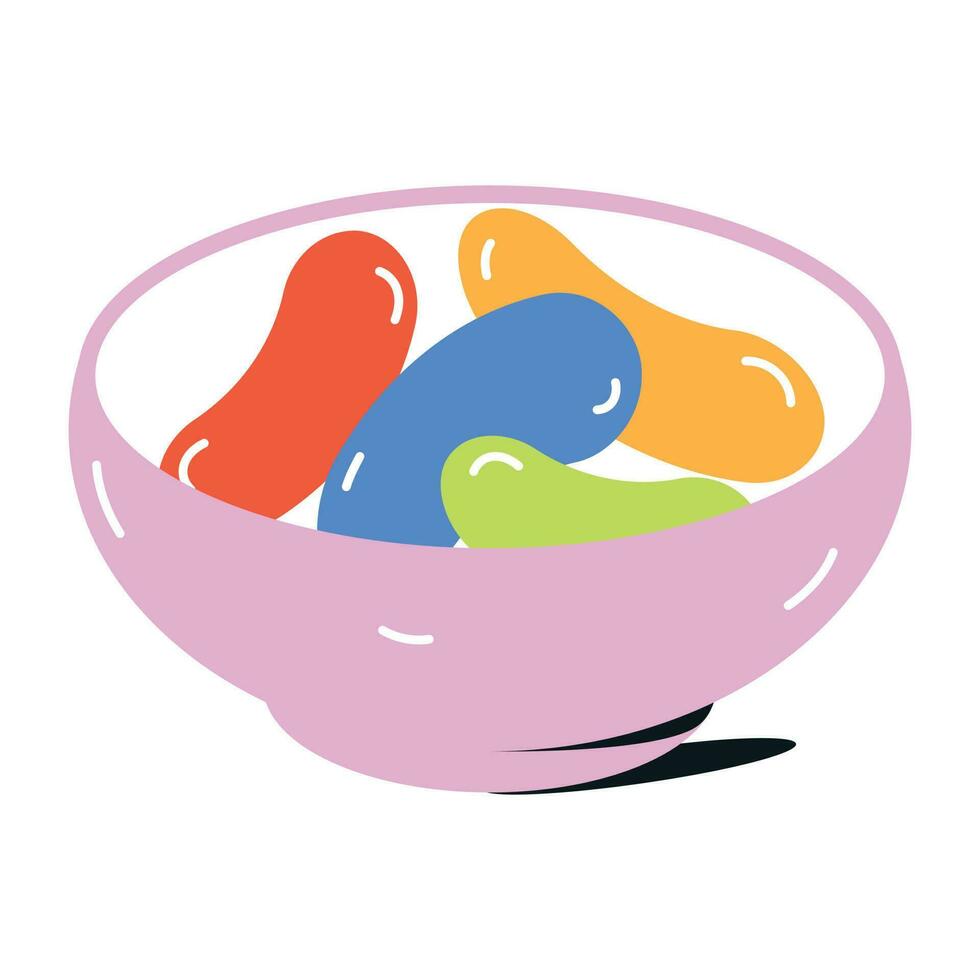 A flat icon of jellies bowl vector