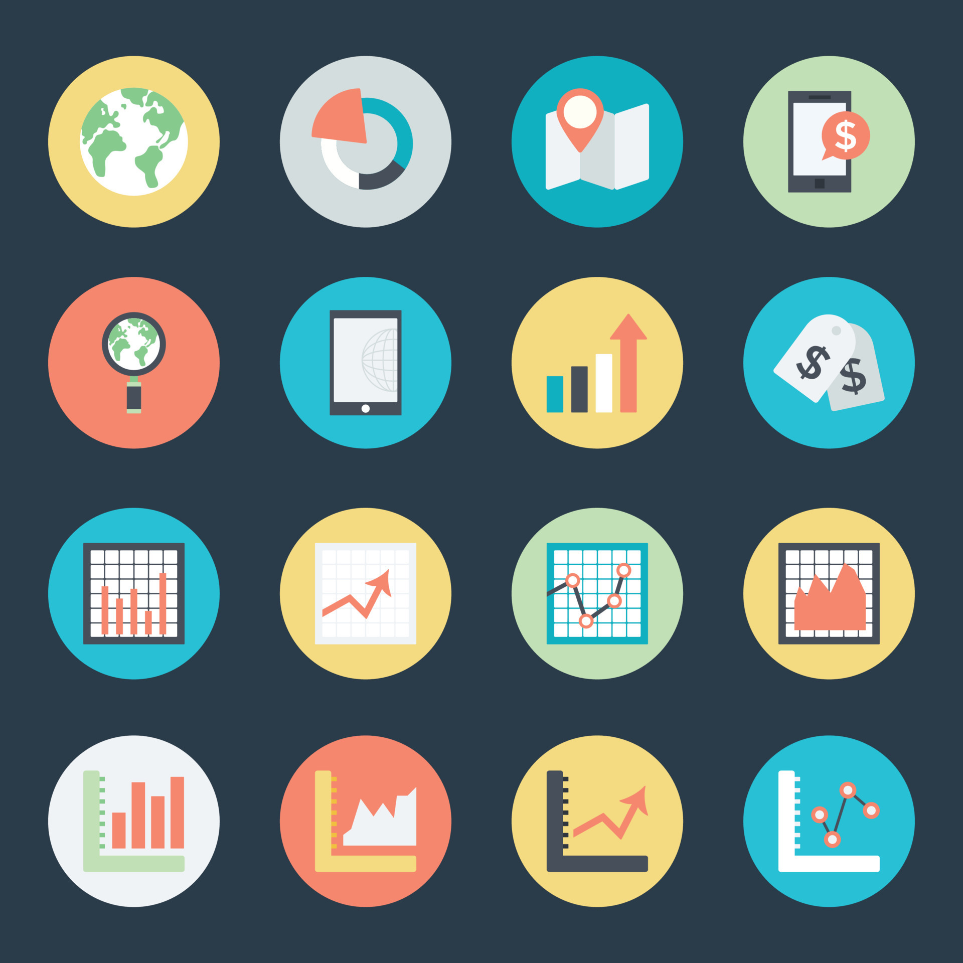 Business Planning and Analysis Flat Icons 23834651 Vector Art at Vecteezy