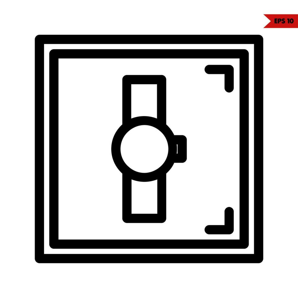 watch in display line icon vector