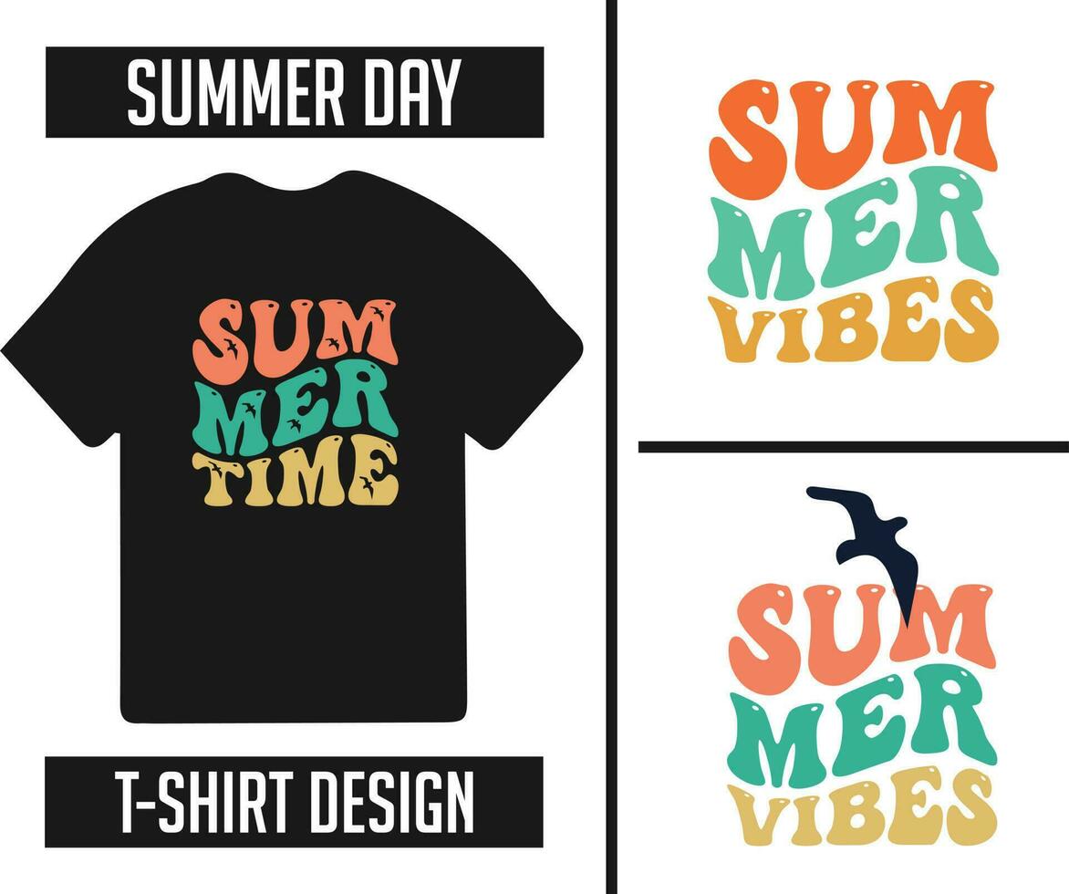 Summer t-shirt bundle design ready for print vector