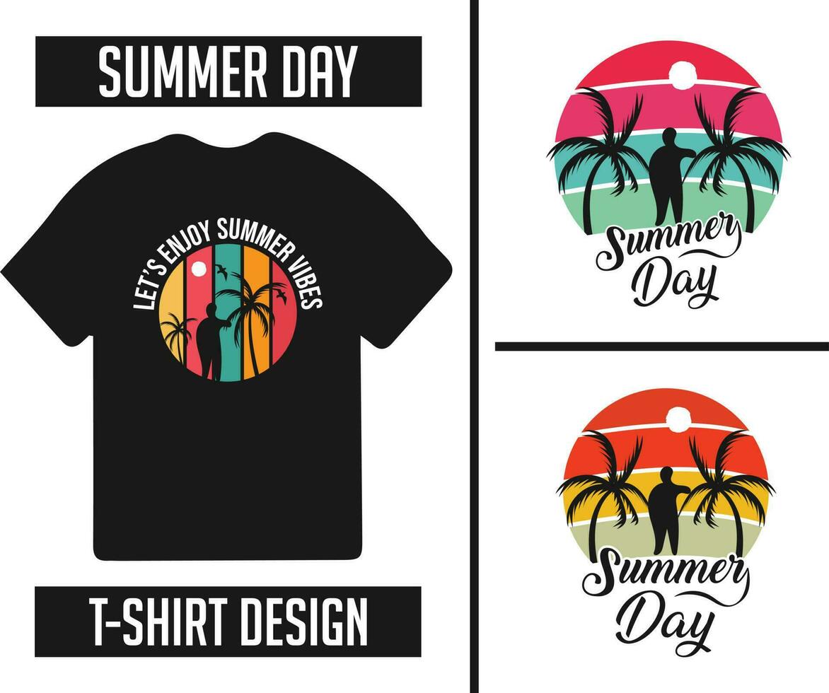 Summer t-shirt bundle design ready for print vector