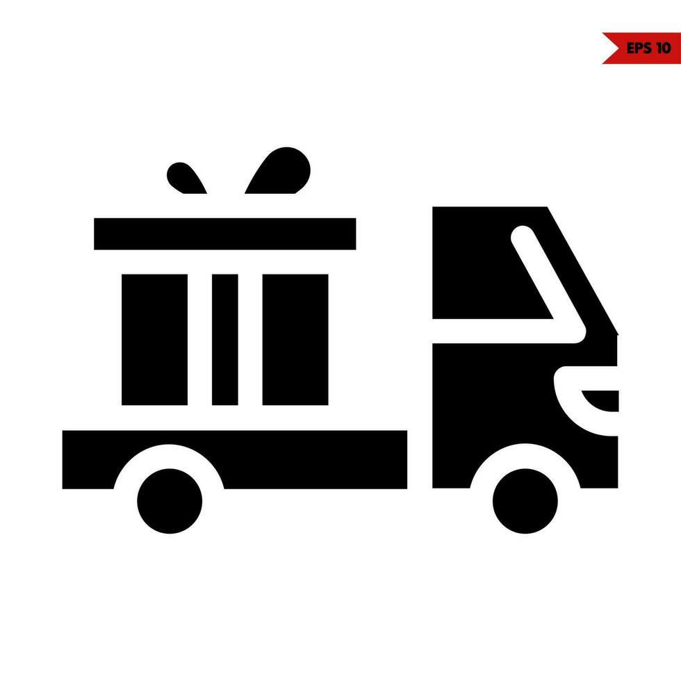 git box  in truck glyph icon vector