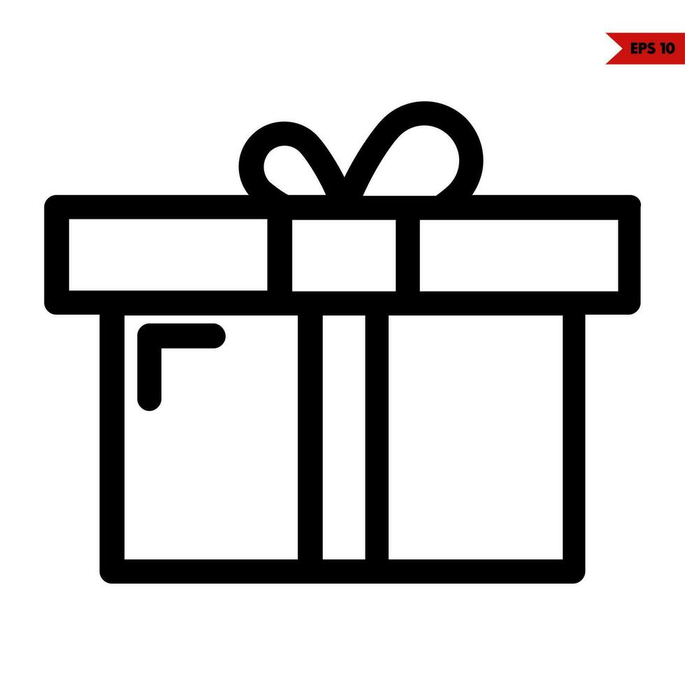 gift box line icon vector