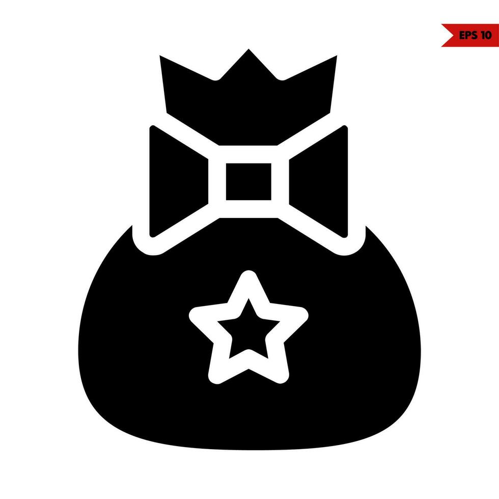 star in bag gift glyph icon vector